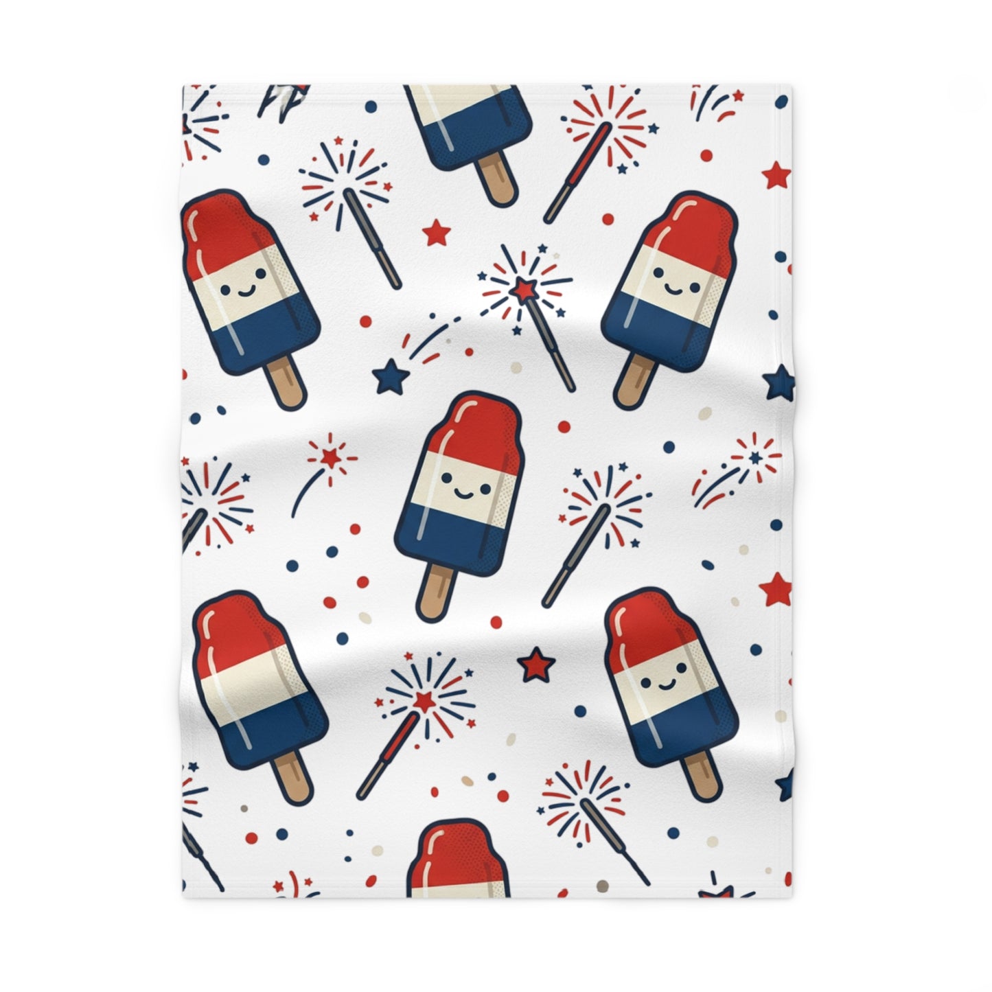 Patriotic Popsicle Baby Blanket – 4th of July Fleece Lovey