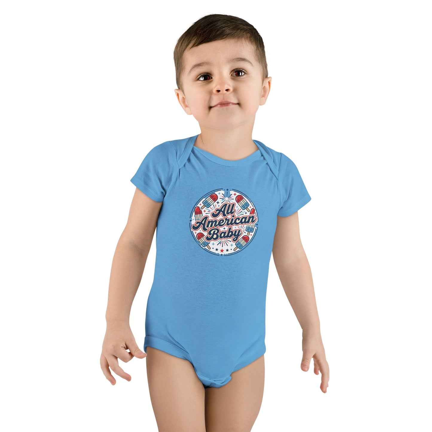 All American Baby Onesie - Patriotic 4th of July Infant Bodysuit