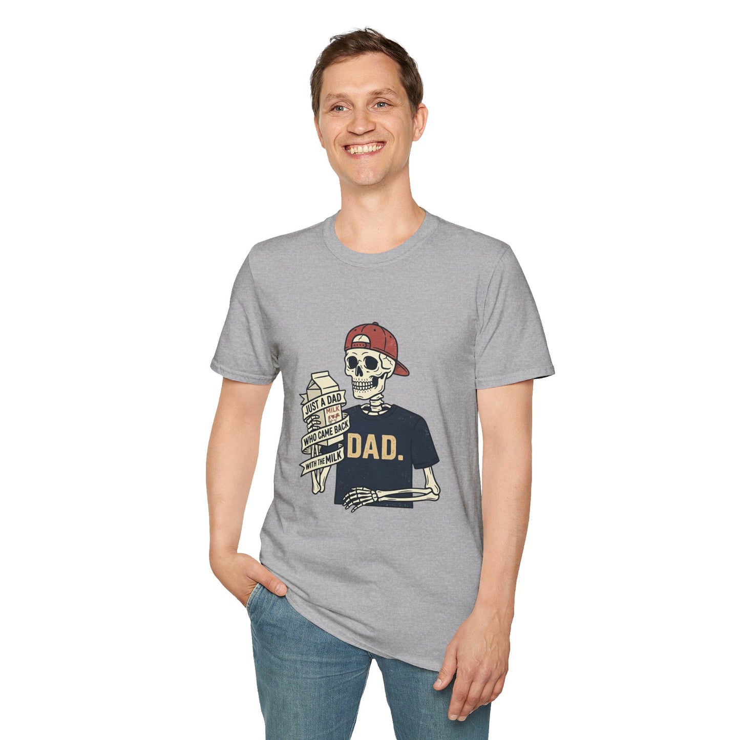 Dad Skeleton T-Shirt — "Just A Dad" Retro Skull Tee