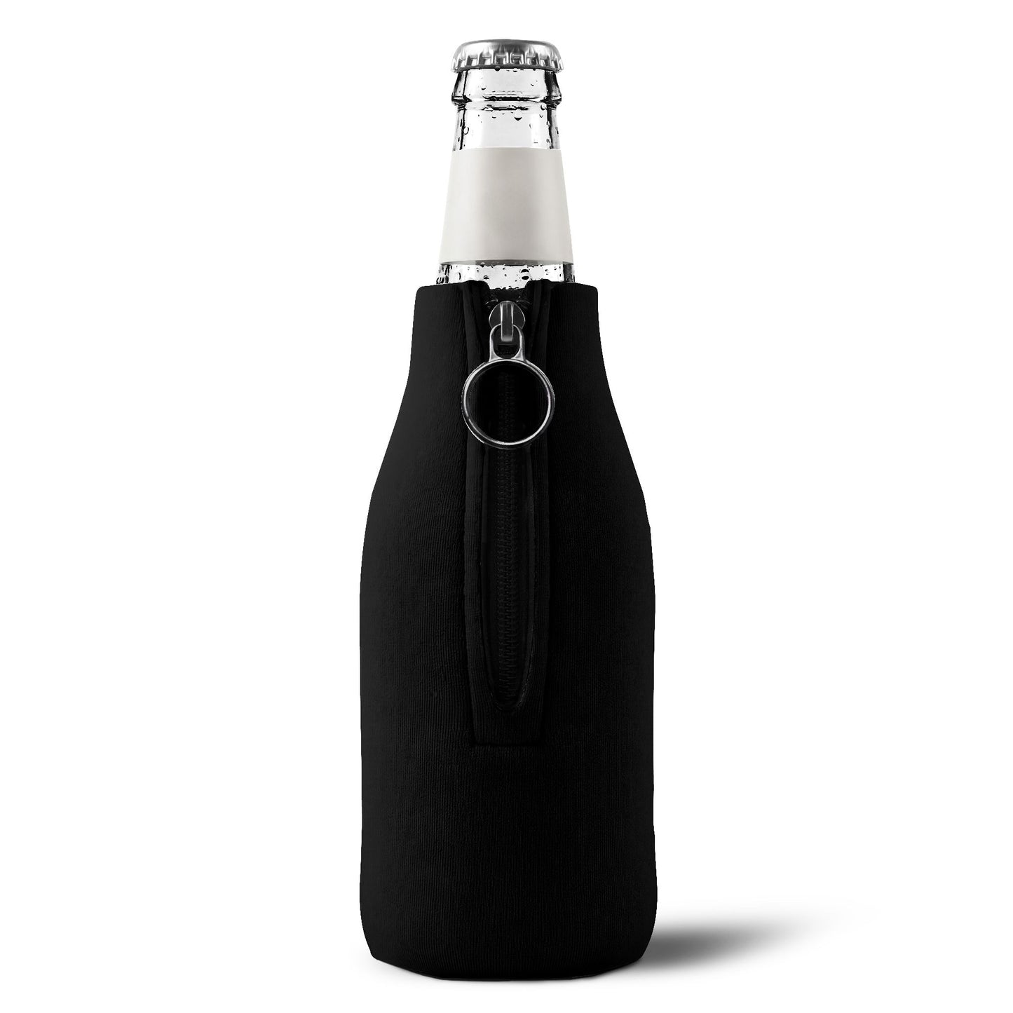 Zip-Up Bottle Cooler Sleeve — "I Hate Stupid People" Insulated Can Koozie