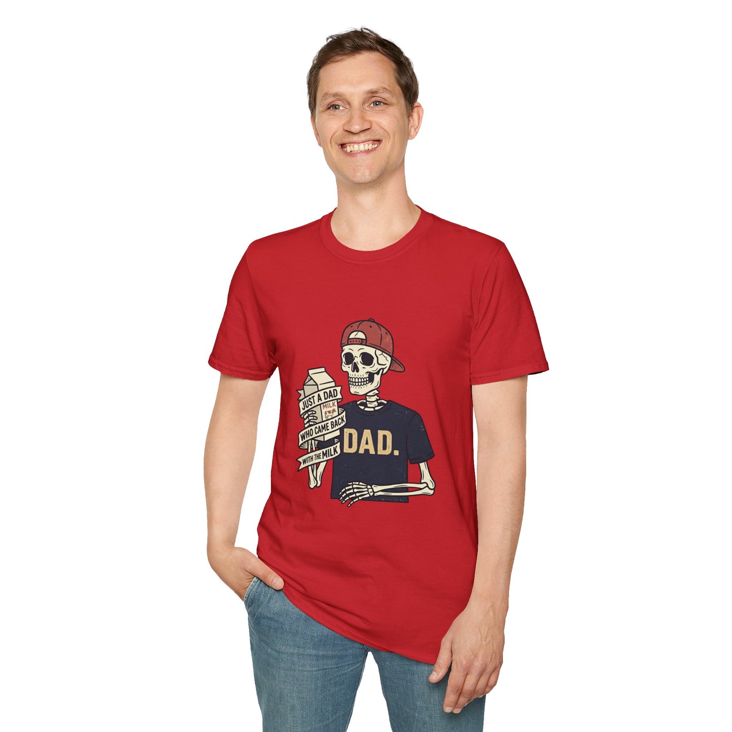 Dad Skeleton T-Shirt — "Just A Dad" Retro Skull Tee