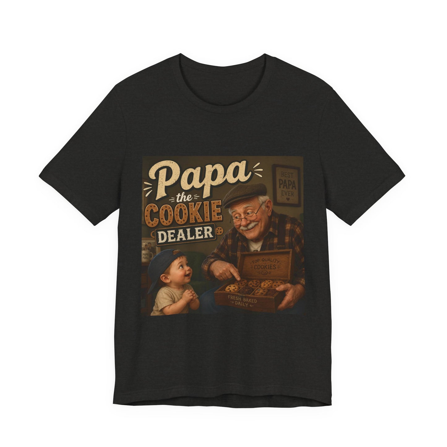 Papa the Cookie Dealer T-Shirt — Funny Grandpa Vintage Cookie Shirt for Father’s Day