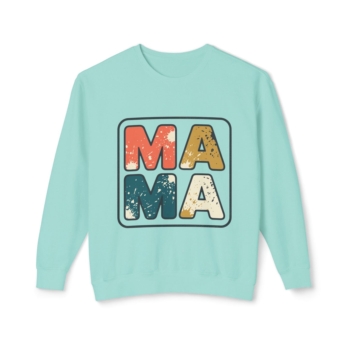 Mama Vintage Block Crewneck Sweatshirt — Retro Distressed "MAMA" Mom Gift