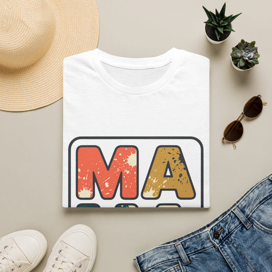Mama Retro Graphic T-Shirt — Vintage Colorblock Mama Tee for Moms