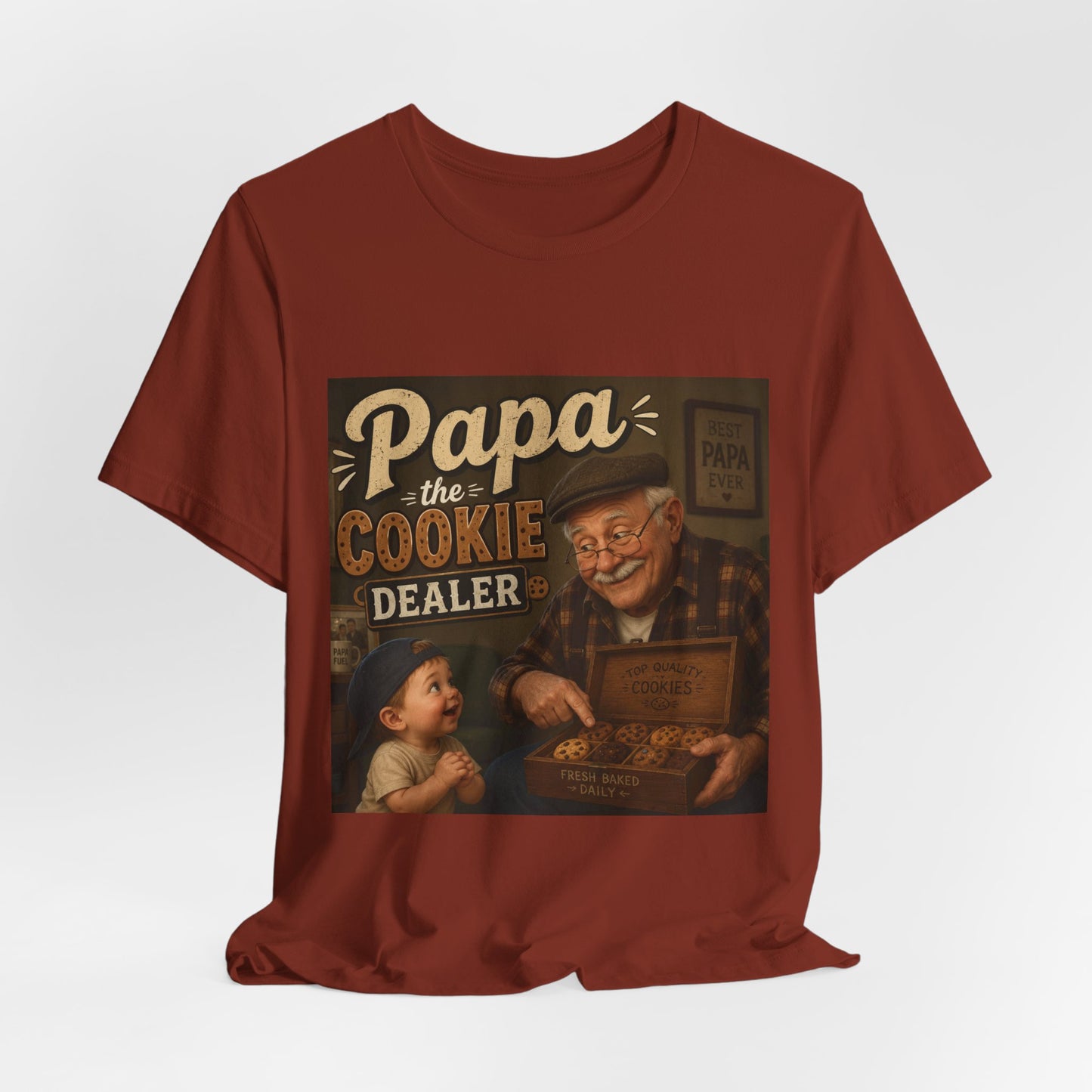 Papa the Cookie Dealer T-Shirt — Funny Grandpa Vintage Cookie Shirt for Father’s Day