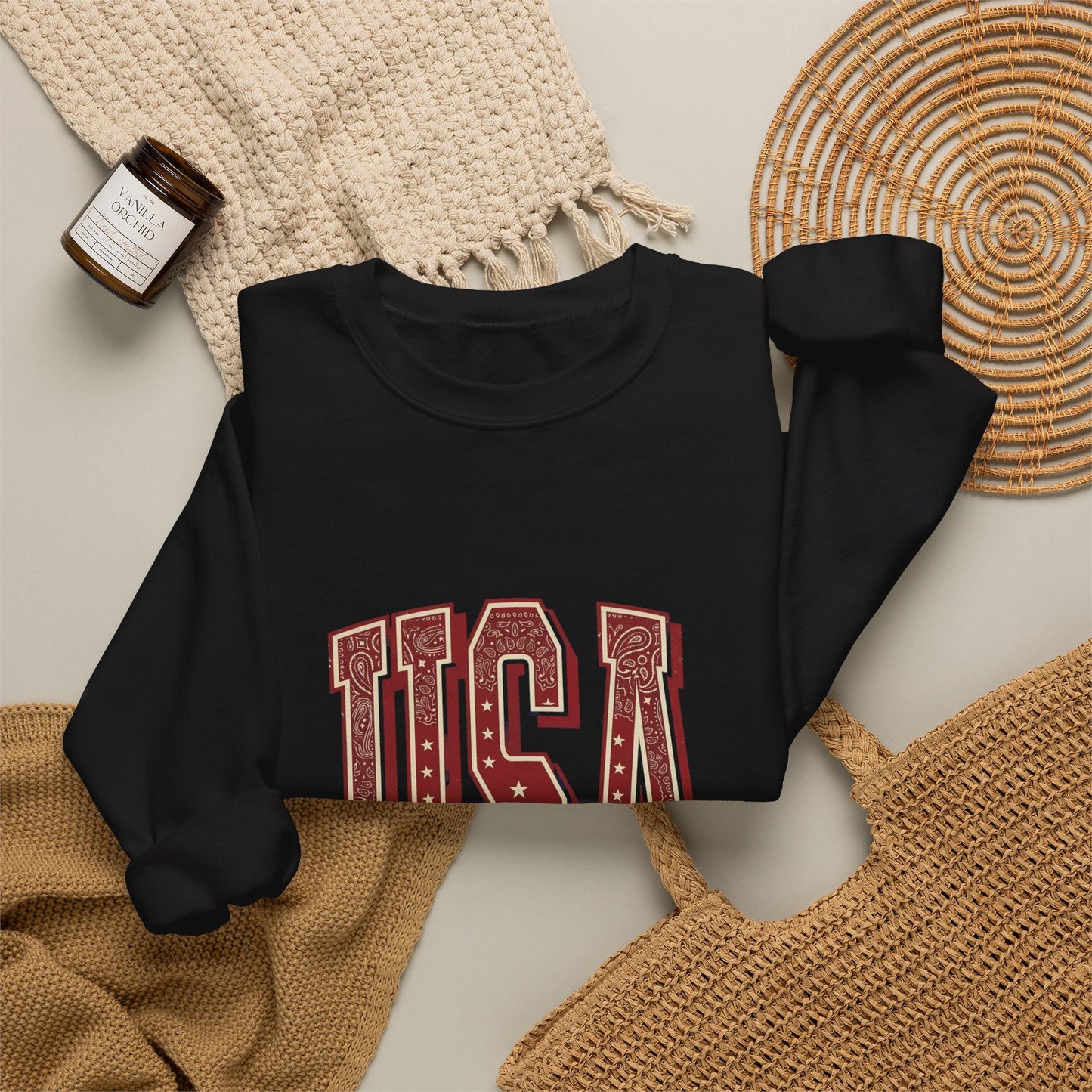 USA Vintage Americana Sweatshirt | 4th of July Patriotic Stars