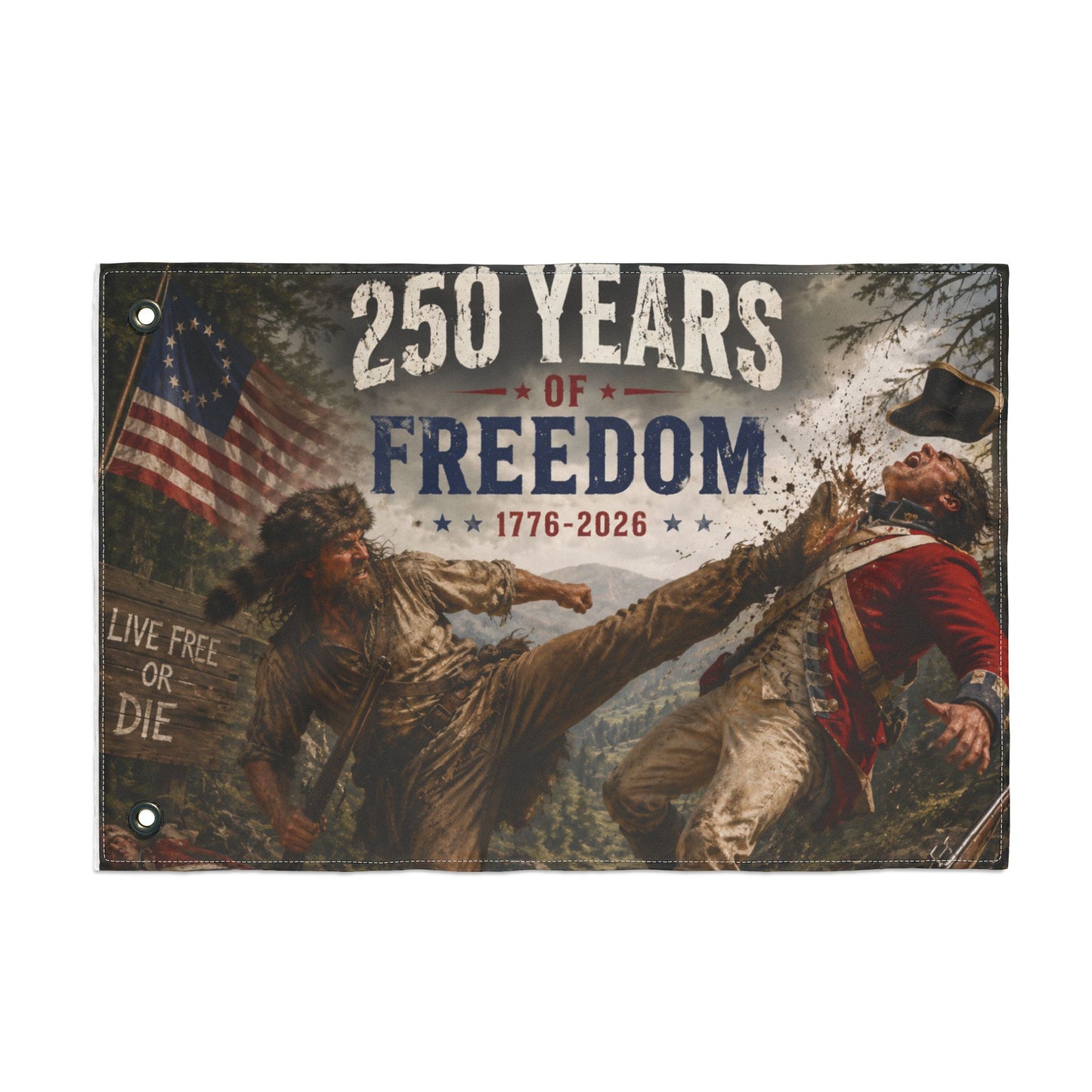 250 Years of Freedom Double-Sided Flag — 1776-2026 Patriotic Outdoor Banner