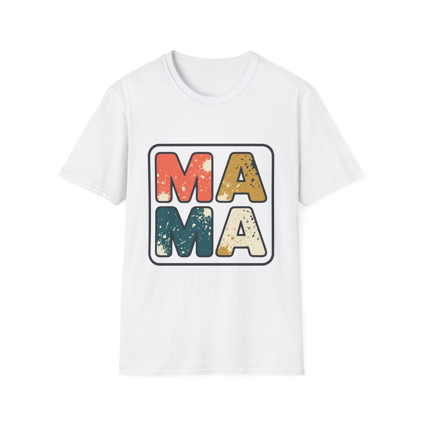 Mama Retro Graphic T-Shirt — Vintage Colorblock Mama Tee for Moms