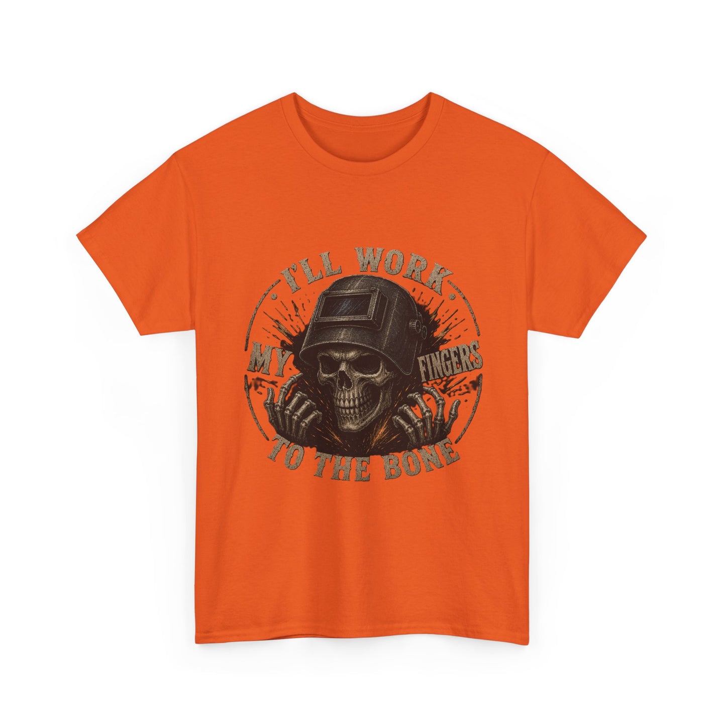 Welding Skull Tee — "I’ll Work My Fingers to the Bone" Vintage Mechanic Shirt