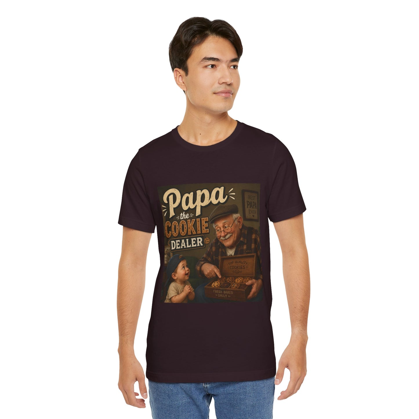 Papa the Cookie Dealer T-Shirt — Funny Grandpa Vintage Cookie Shirt for Father’s Day