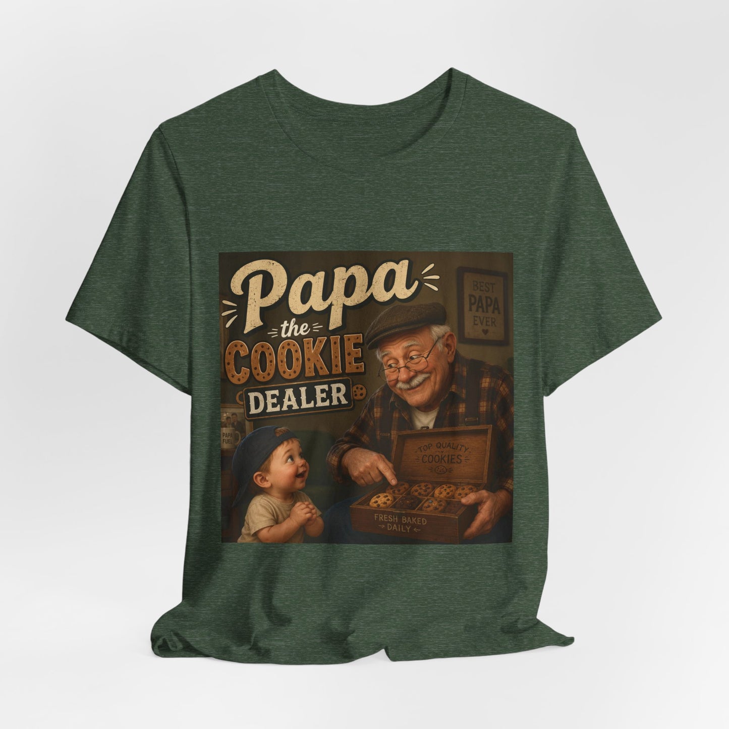 Papa the Cookie Dealer T-Shirt — Funny Grandpa Vintage Cookie Shirt for Father’s Day