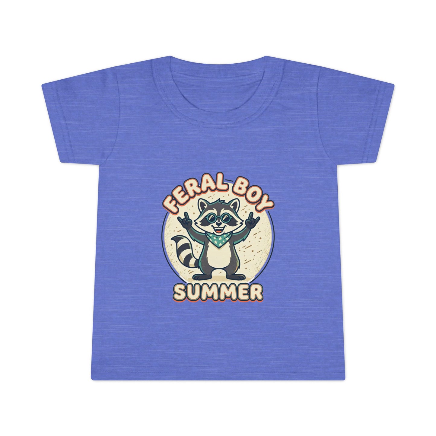 Feral Boy Summer Toddler T-Shirt — Cute Raccoon Graphic Tee for Kids