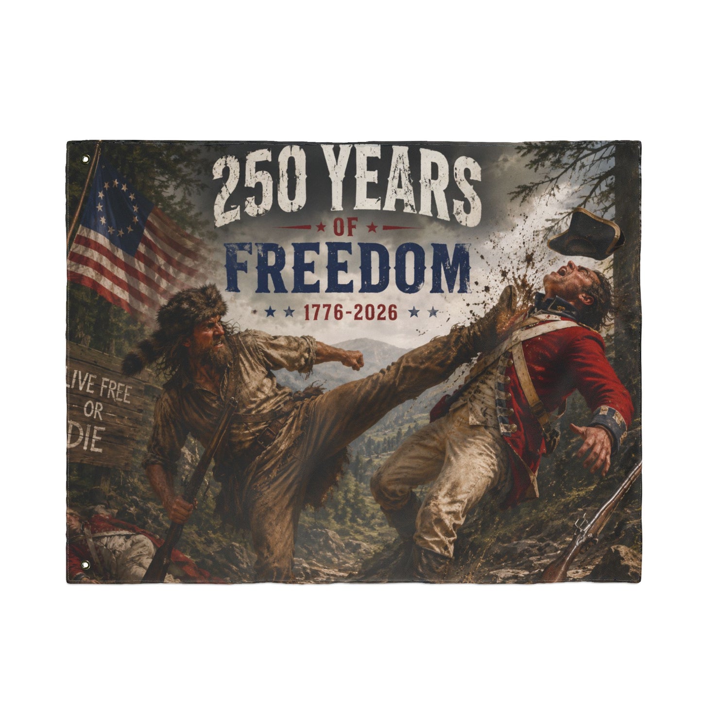 250 Years of Freedom Double-Sided Flag — 1776-2026 Patriotic Outdoor Banner