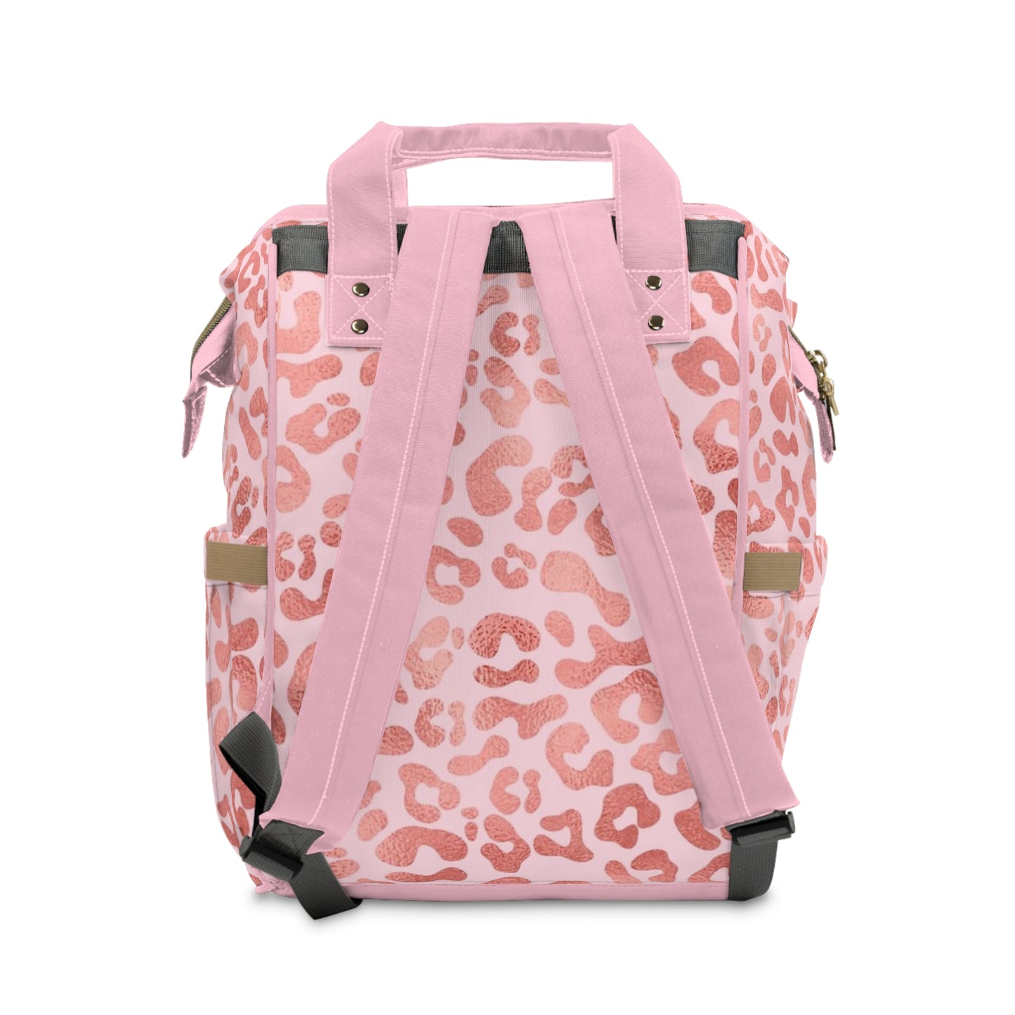 Pink Leopard Diaper Backpack — Multifunctional Baby Bag with Changing Mat