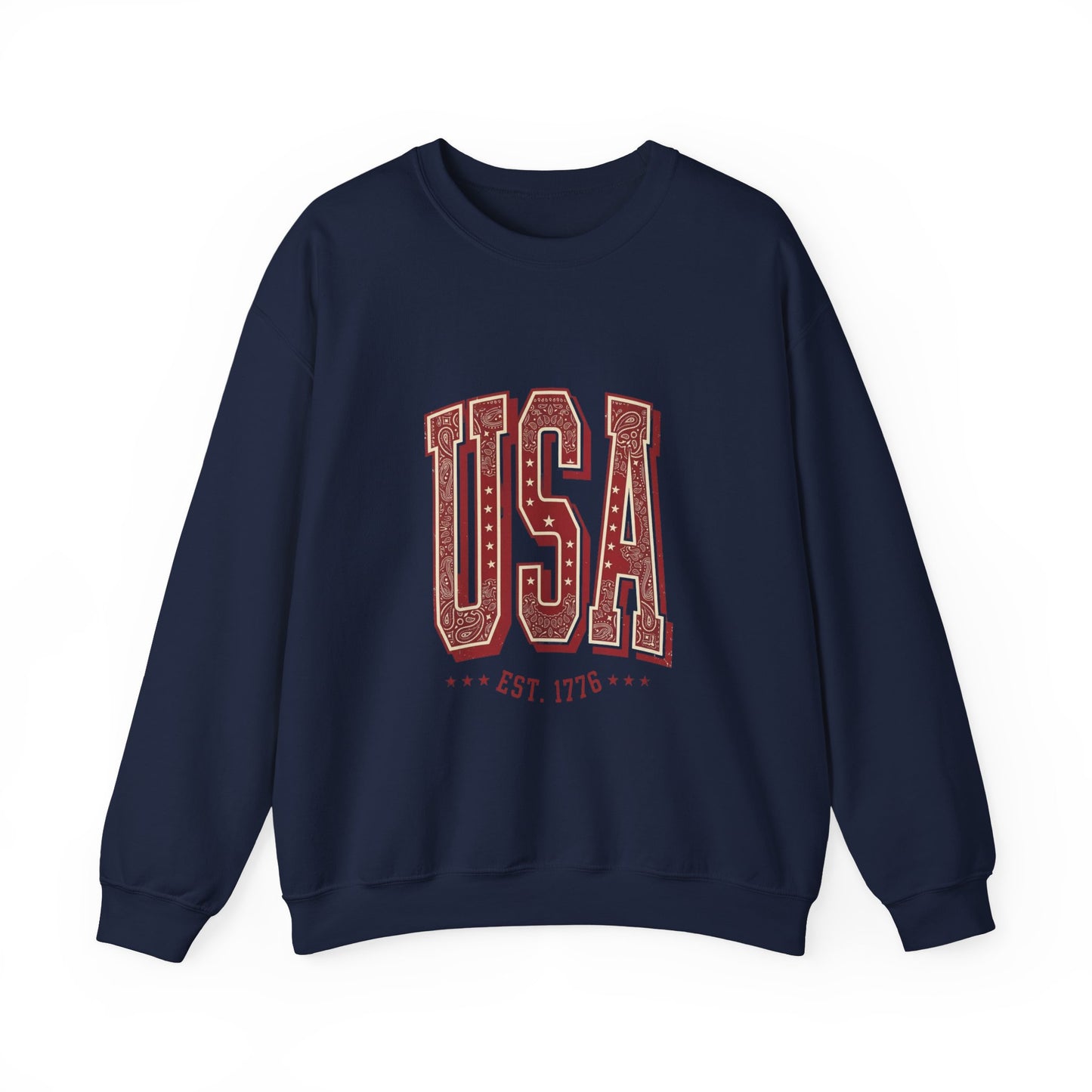 USA Vintage Americana Sweatshirt | 4th of July Patriotic Stars