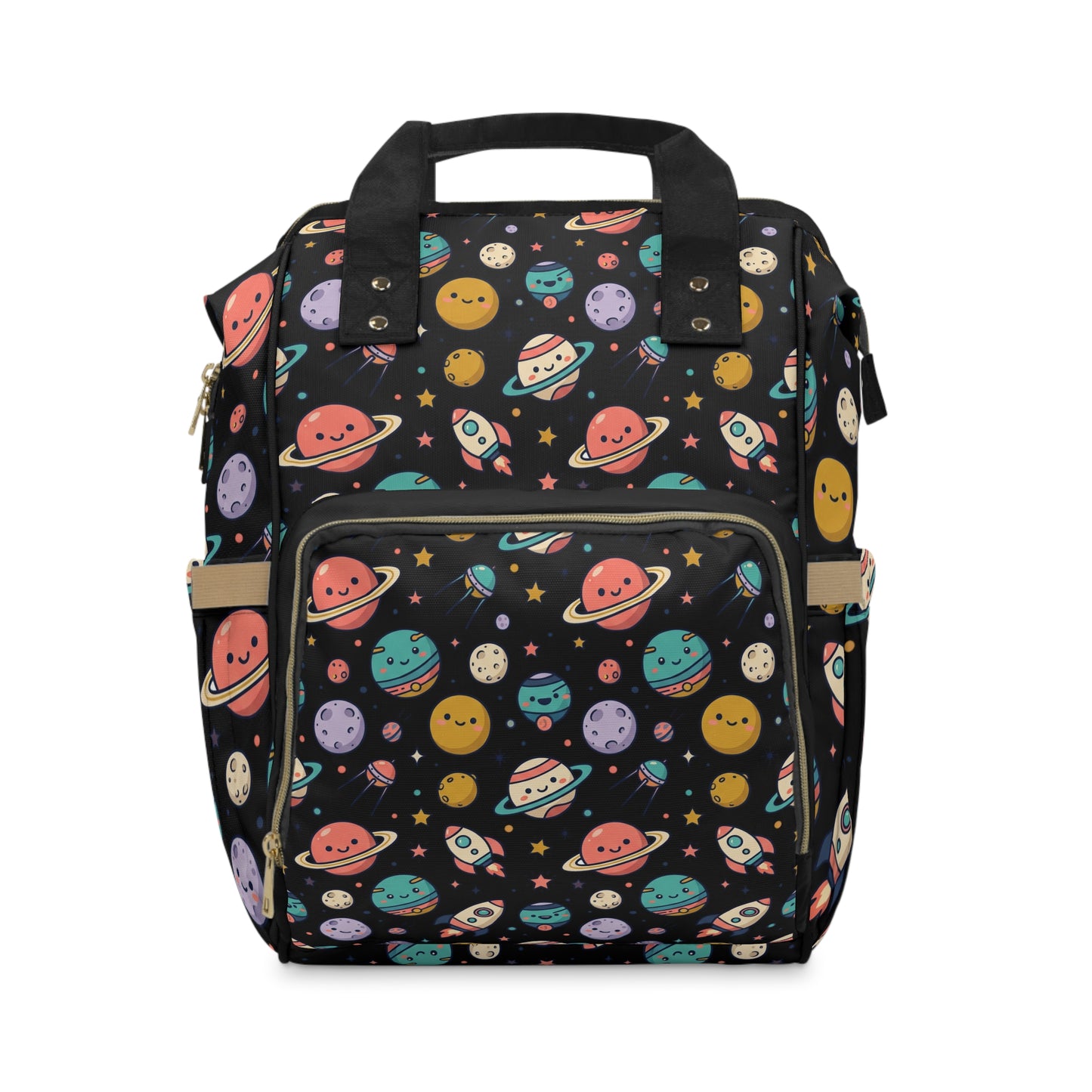 Space Themed Diaper Bag — Cute Galactic Print Multifunctional Nappy Bag