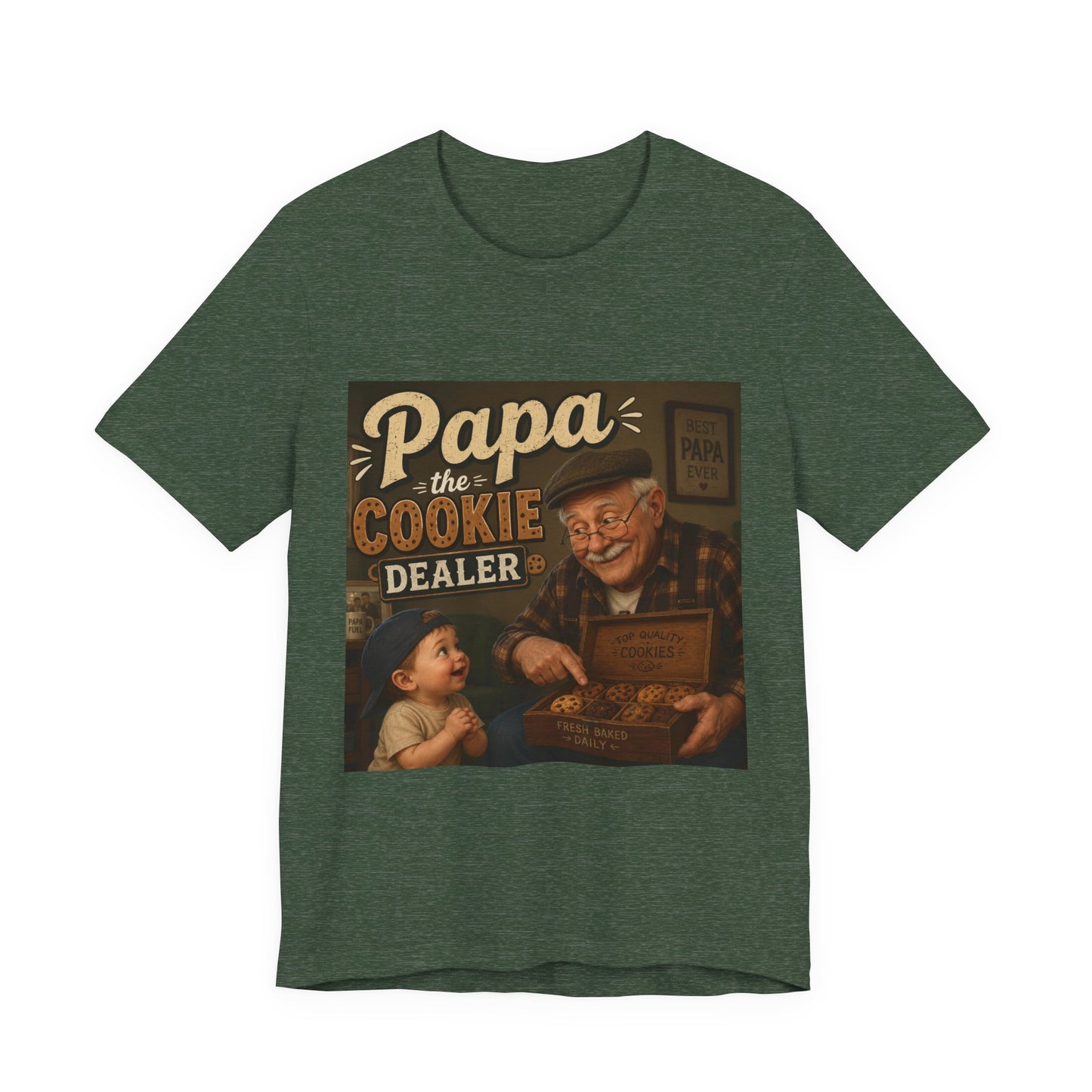 Papa the Cookie Dealer T-Shirt — Funny Grandpa Vintage Cookie Shirt for Father’s Day