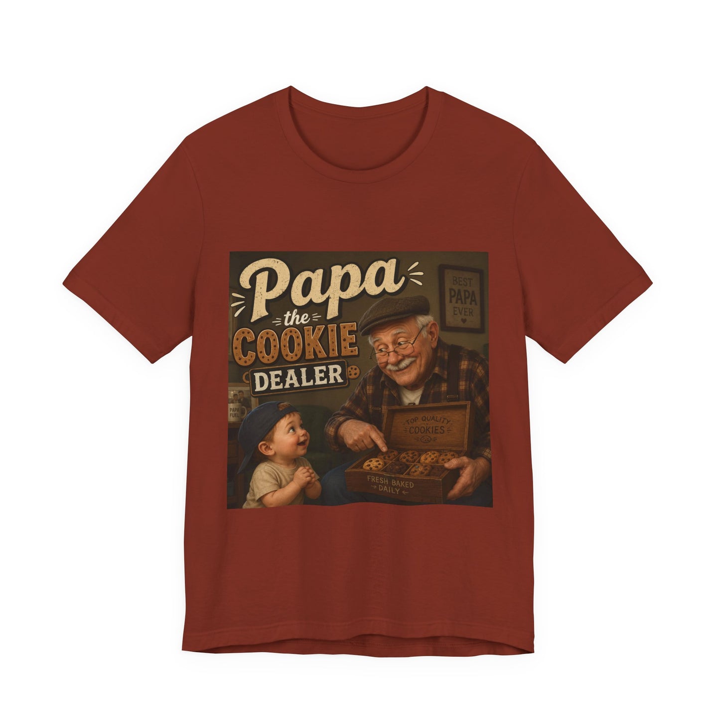 Papa the Cookie Dealer T-Shirt — Funny Grandpa Vintage Cookie Shirt for Father’s Day