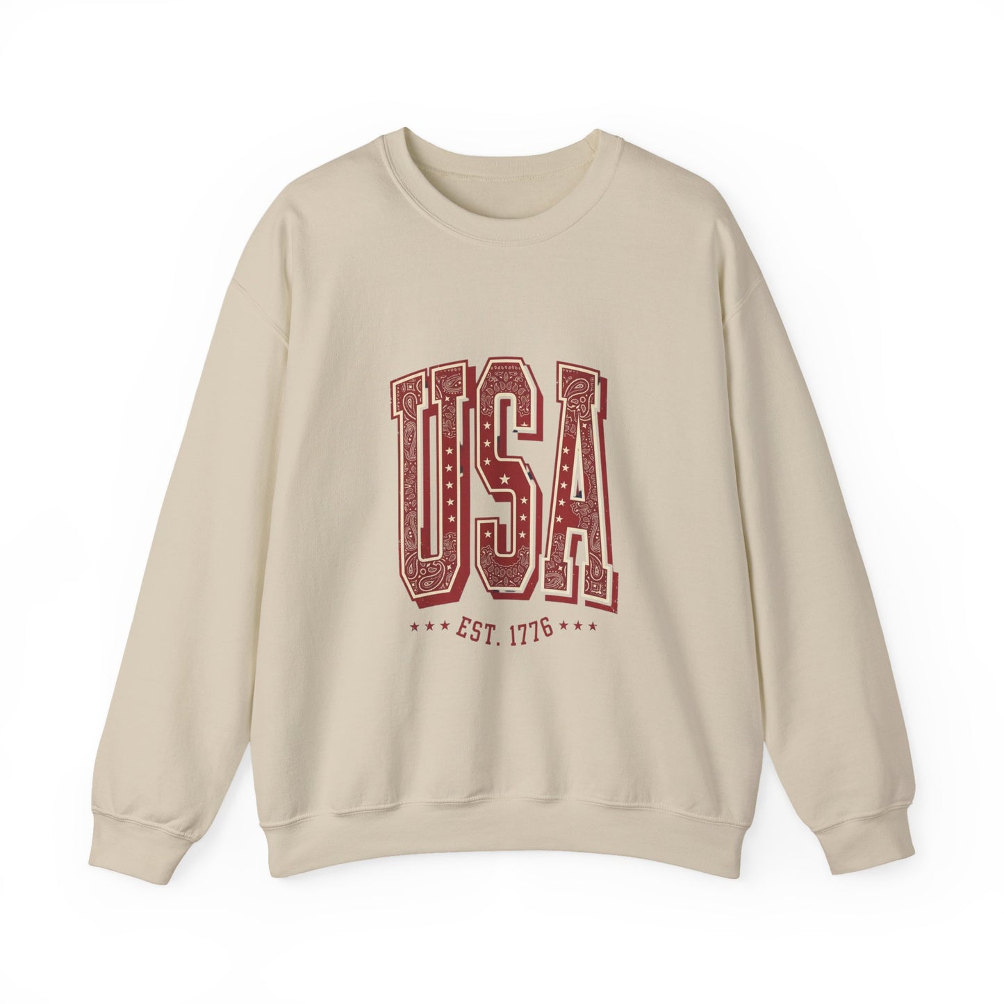 USA Vintage Americana Sweatshirt | 4th of July Patriotic Stars