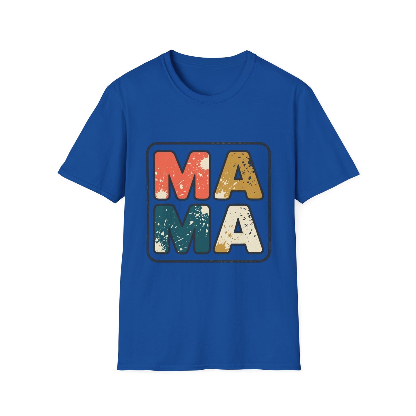 Mama Retro Graphic T-Shirt — Vintage Colorblock Mama Tee for Moms