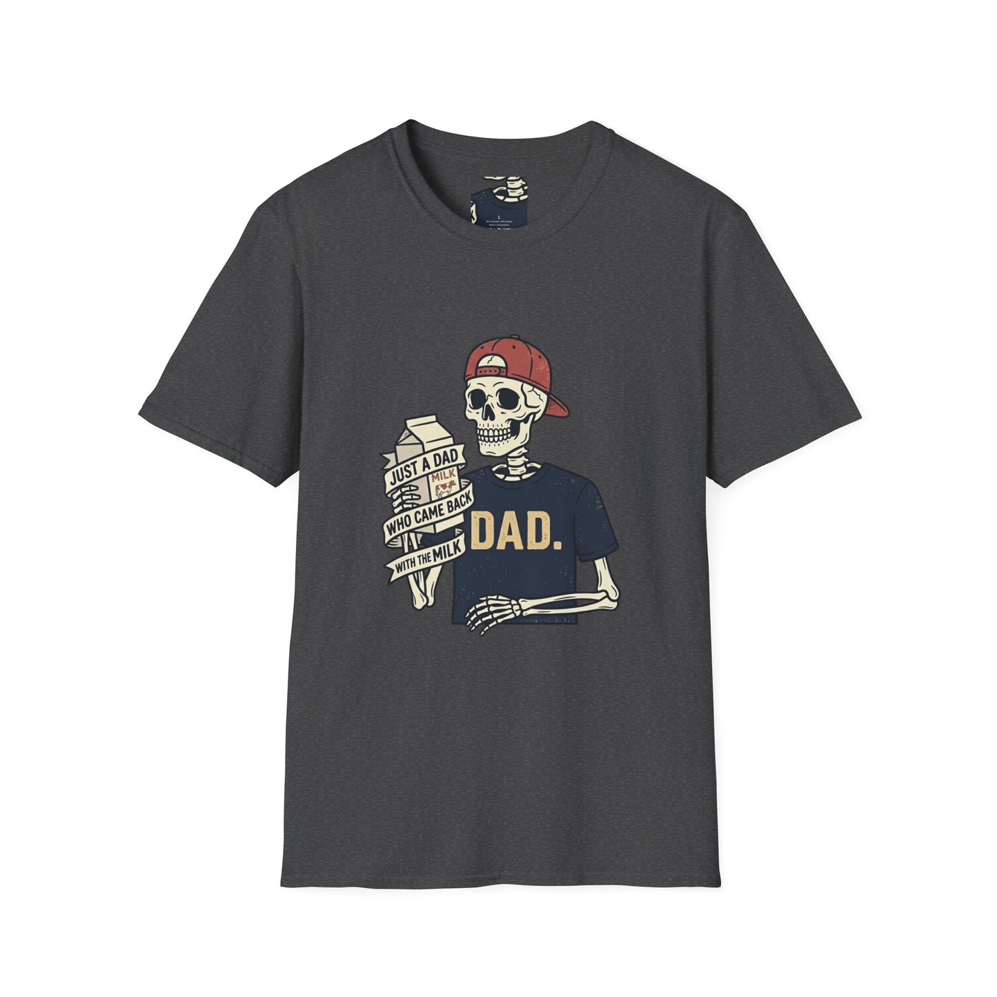 Dad Skeleton T-Shirt — "Just A Dad" Retro Skull Tee