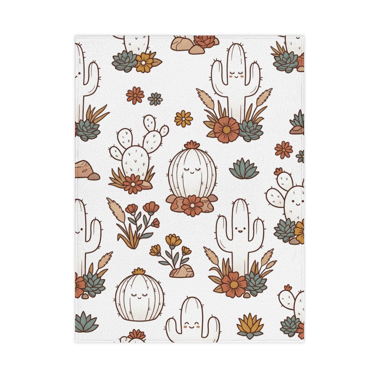 Cactus & Succulent Toddler Blanket – Boho Desert Nursery Throw