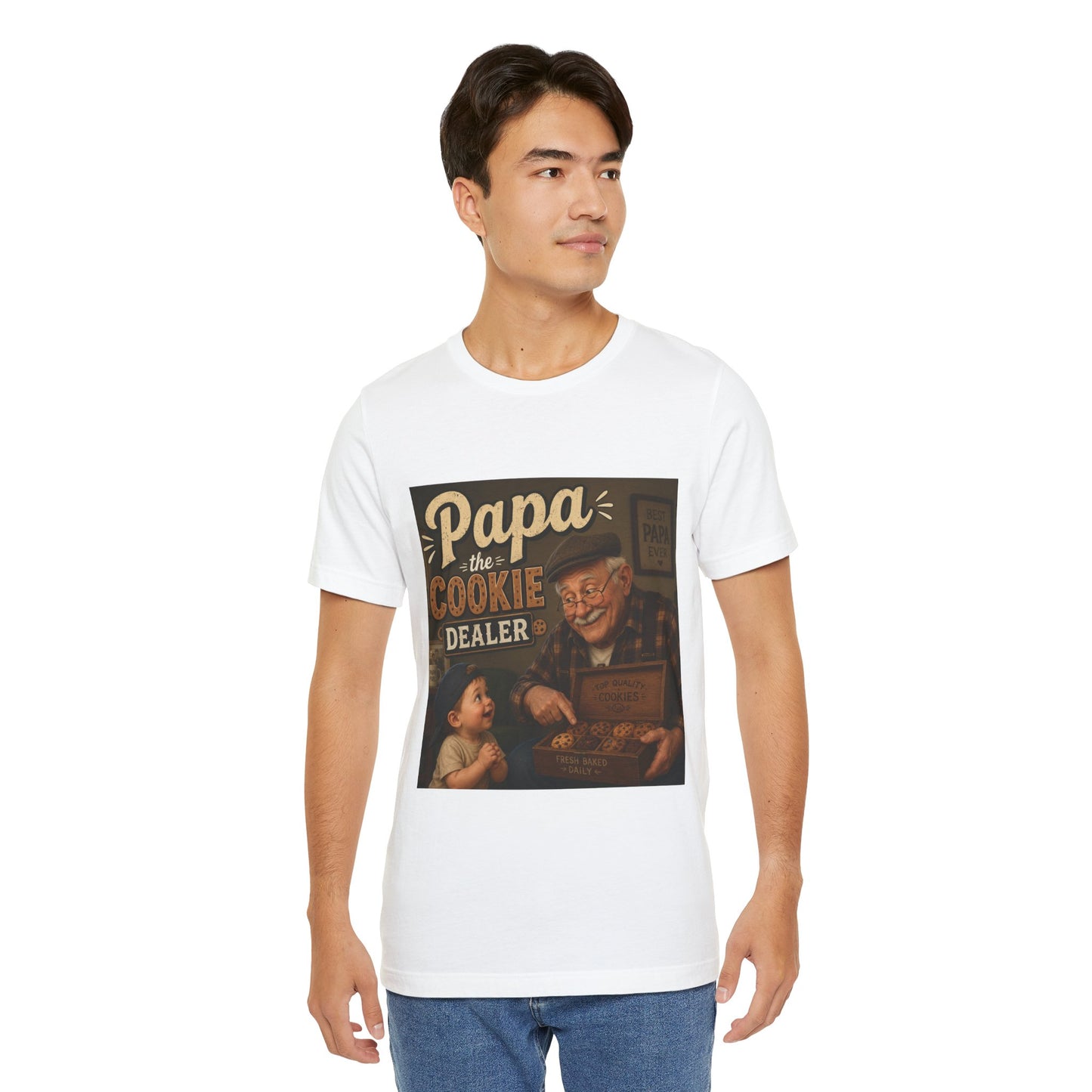 Papa the Cookie Dealer T-Shirt — Funny Grandpa Vintage Cookie Shirt for Father’s Day