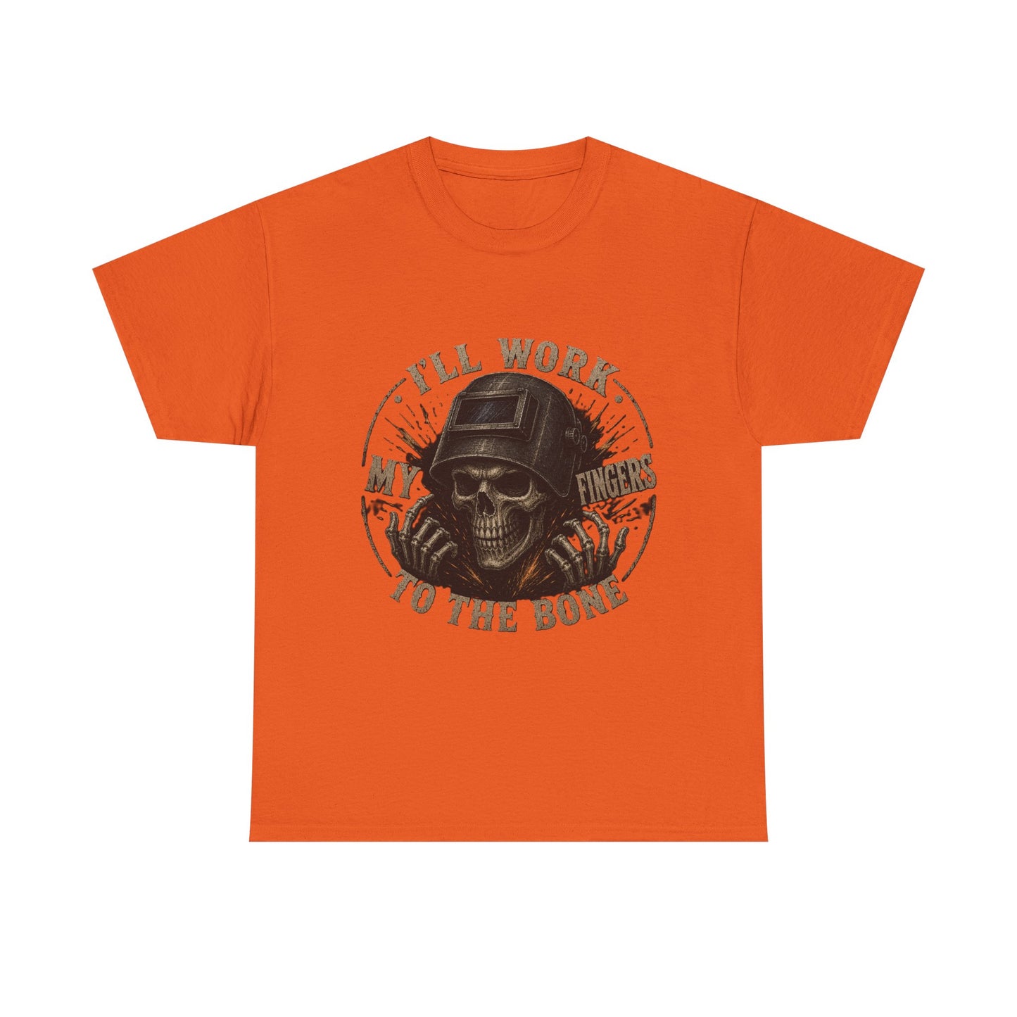 Welding Skull Tee — "I’ll Work My Fingers to the Bone" Vintage Mechanic Shirt