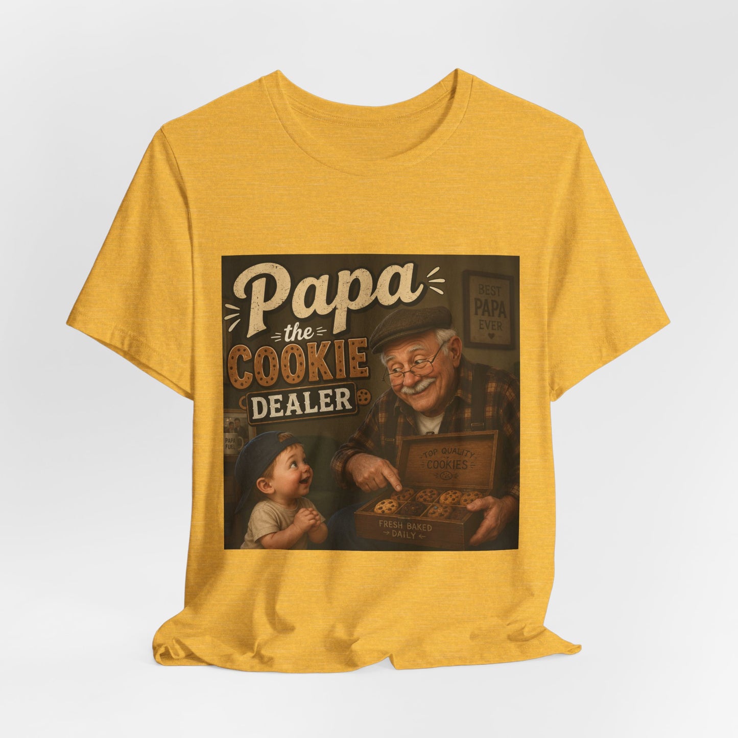 Papa the Cookie Dealer T-Shirt — Funny Grandpa Vintage Cookie Shirt for Father’s Day