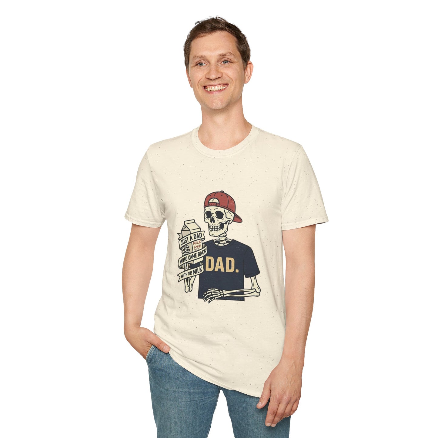 Dad Skeleton T-Shirt — "Just A Dad" Retro Skull Tee