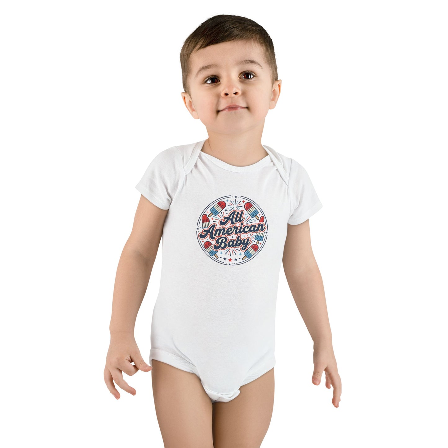 All American Baby Onesie - Patriotic 4th of July Infant Bodysuit