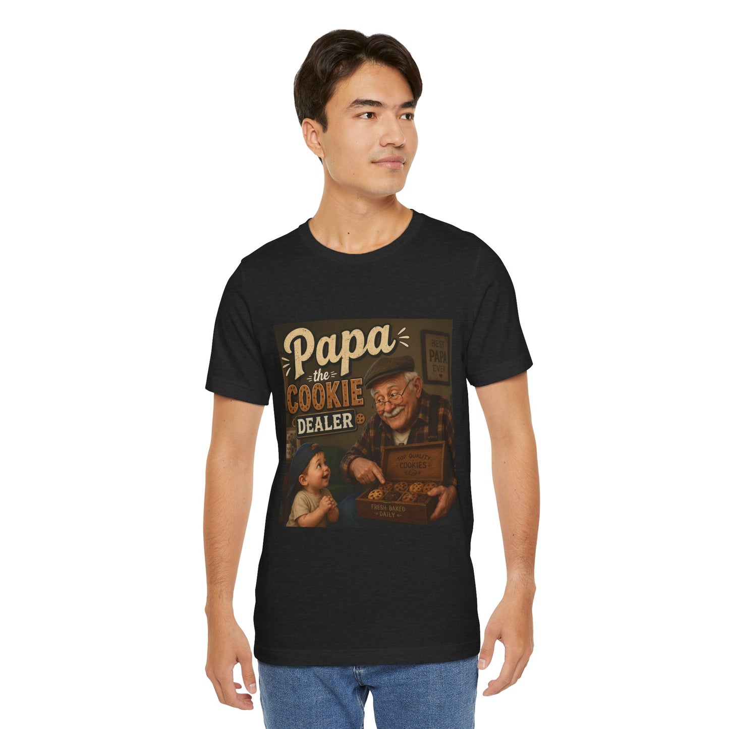 Papa the Cookie Dealer T-Shirt — Funny Grandpa Vintage Cookie Shirt for Father’s Day