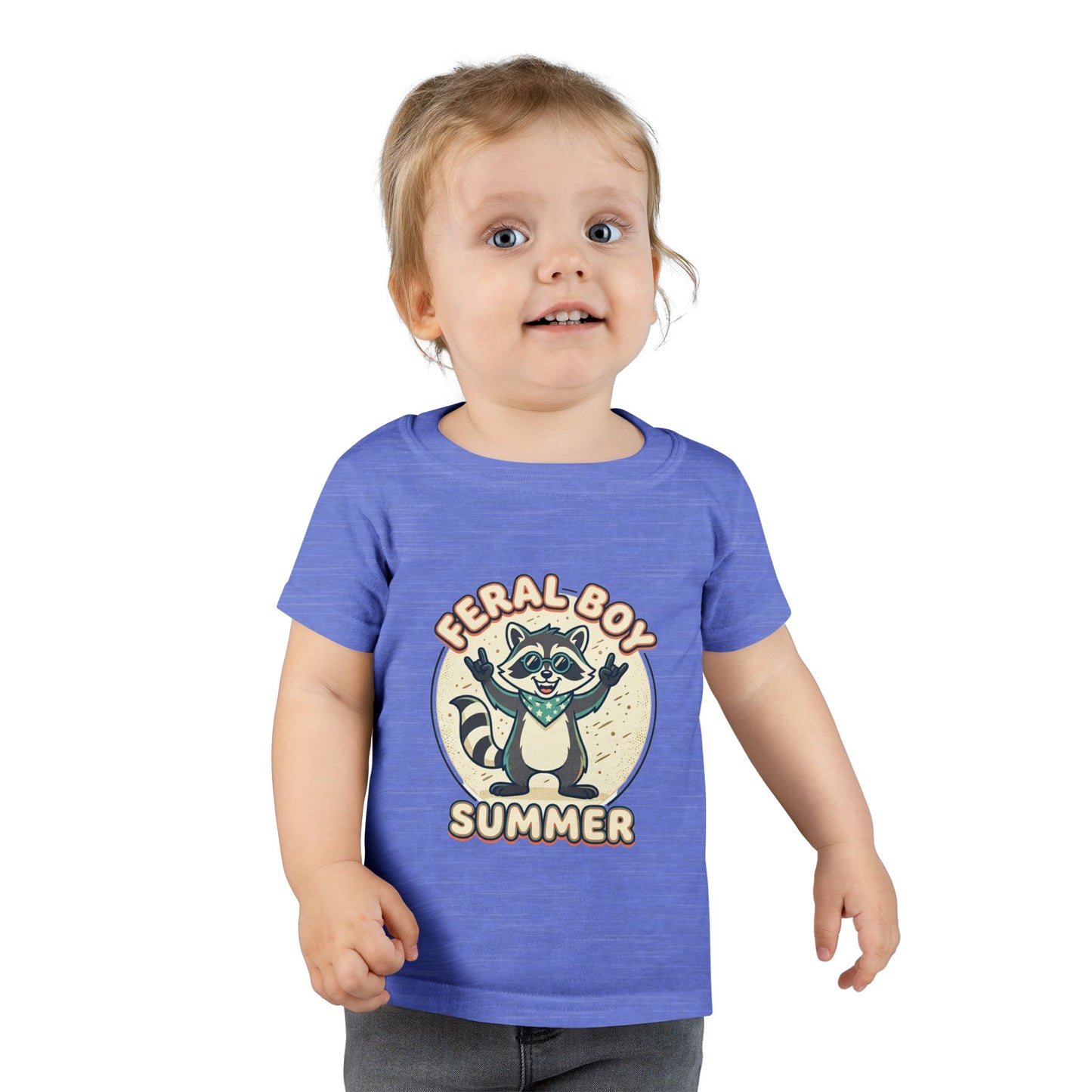 Feral Boy Summer Toddler T-Shirt — Cute Raccoon Graphic Tee for Kids