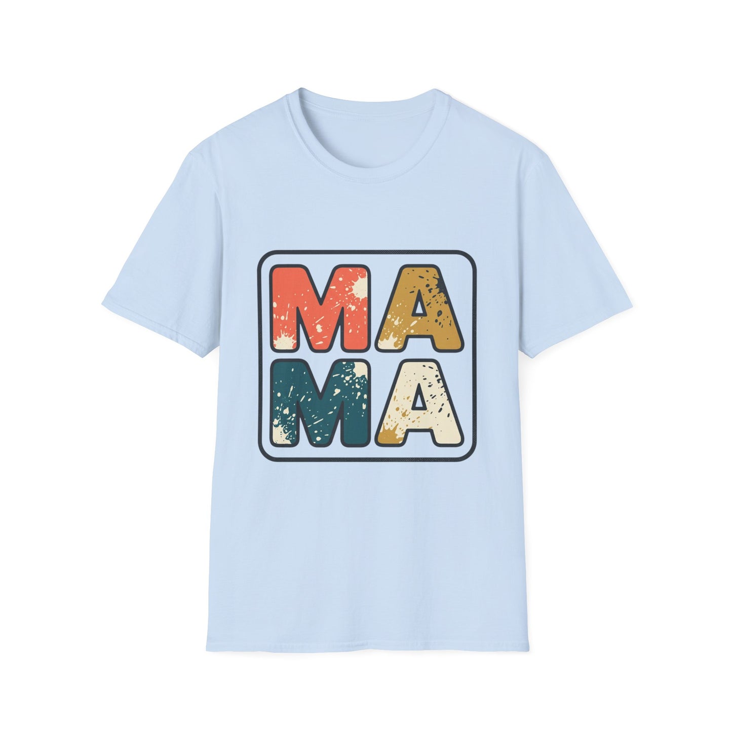 Mama Retro Graphic T-Shirt — Vintage Colorblock Mama Tee for Moms