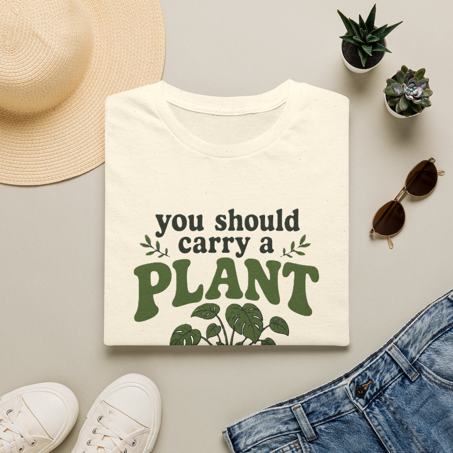 Sarcastic Plant TShirt — "You Should Carry a Plant" Cute Houseplant Graphic Tee