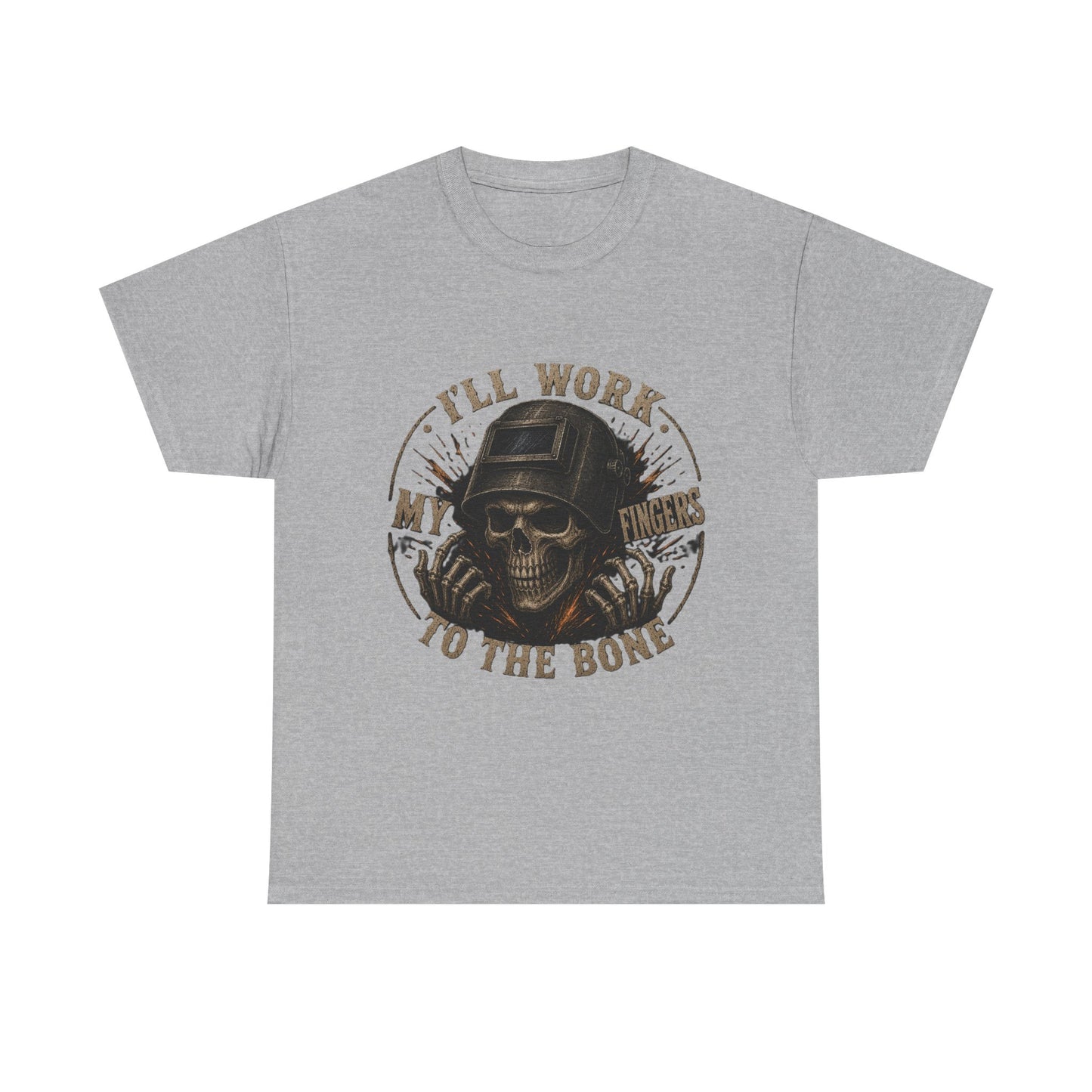 Welding Skull Tee — "I’ll Work My Fingers to the Bone" Vintage Mechanic Shirt