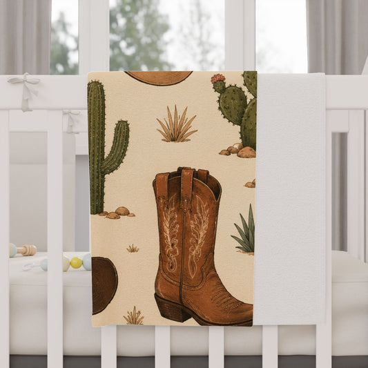 Western themed Toddler Blanket — Western Cowboy Hat Nursery Throw