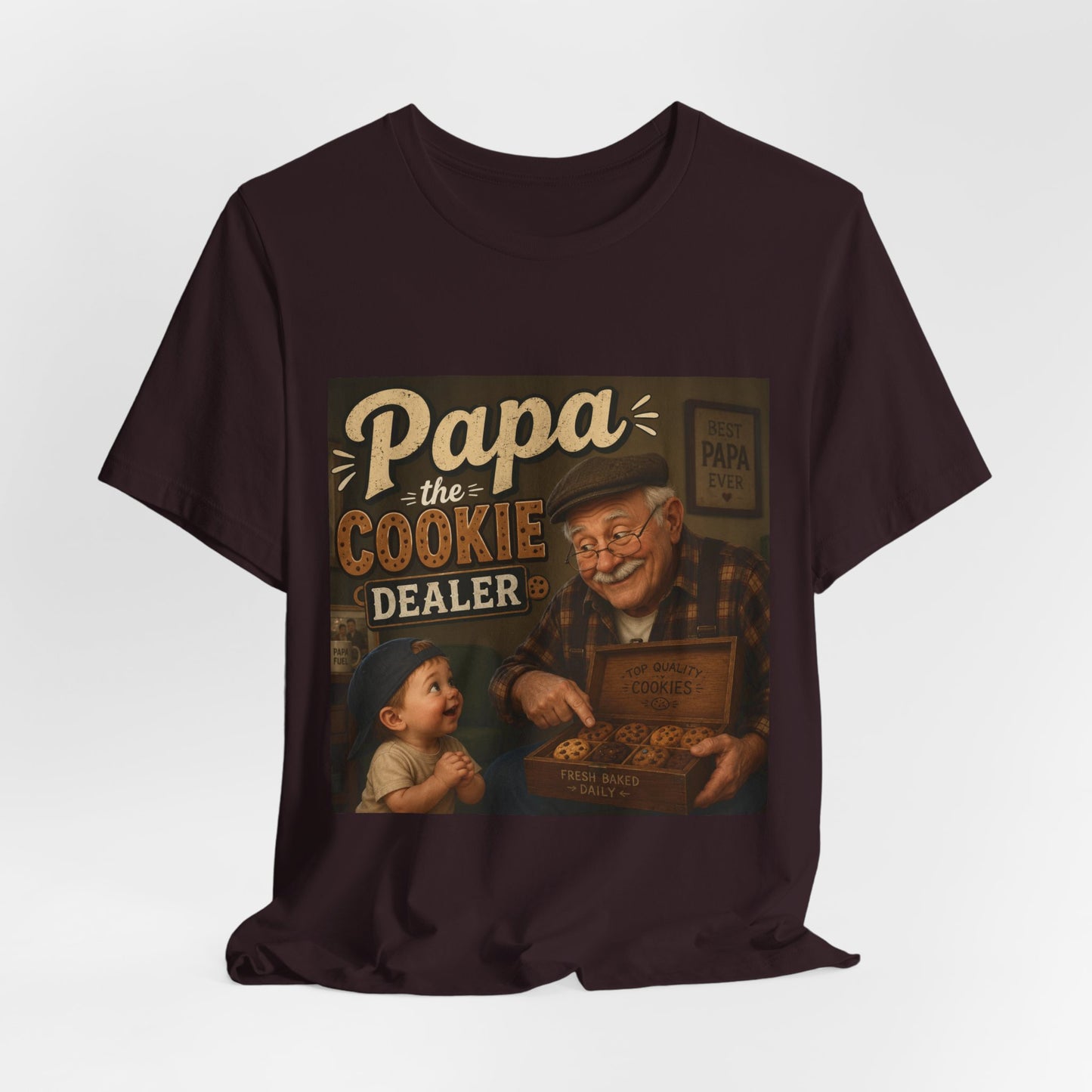 Papa the Cookie Dealer T-Shirt — Funny Grandpa Vintage Cookie Shirt for Father’s Day