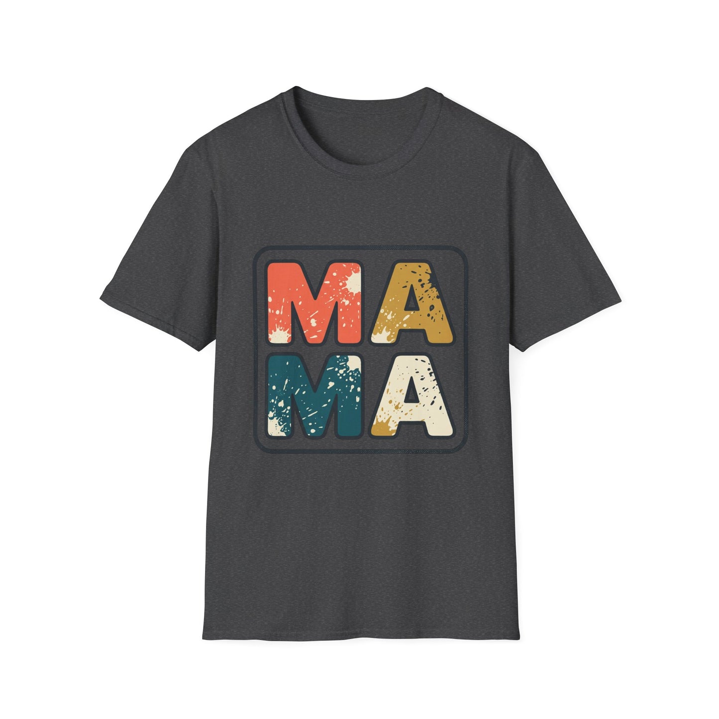 Mama Retro Graphic T-Shirt — Vintage Colorblock Mama Tee for Moms